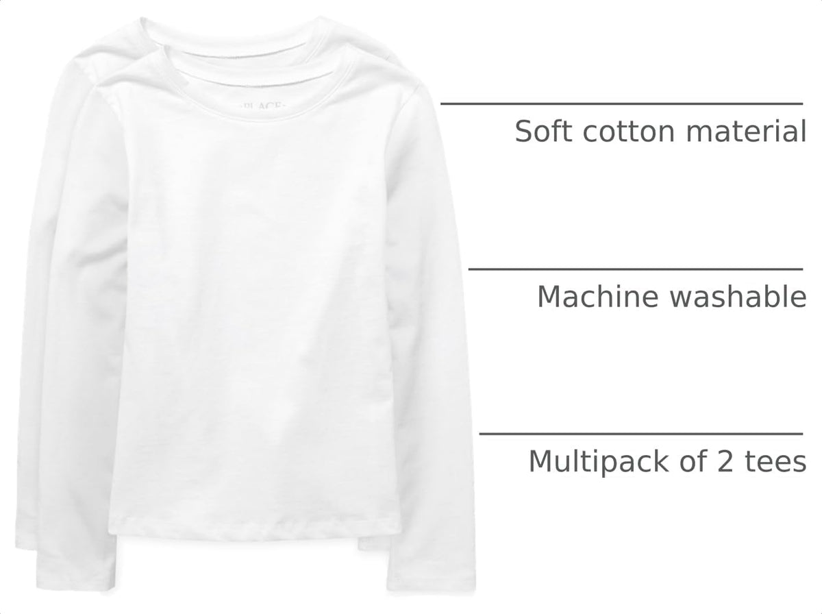The Children's Place Girls Basic Long Sleeve Layering Tees