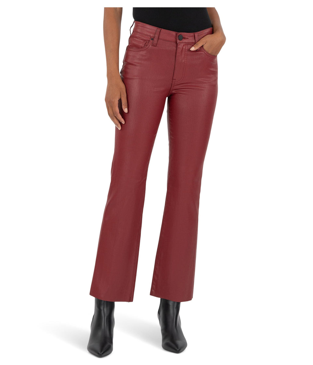 KUT from the Kloth Kelsey High-Rise Ankle Flare with Raw Hem