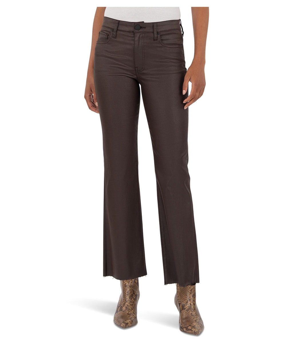 KUT from the Kloth Kelsey High-Rise Ankle Flare with Raw Hem