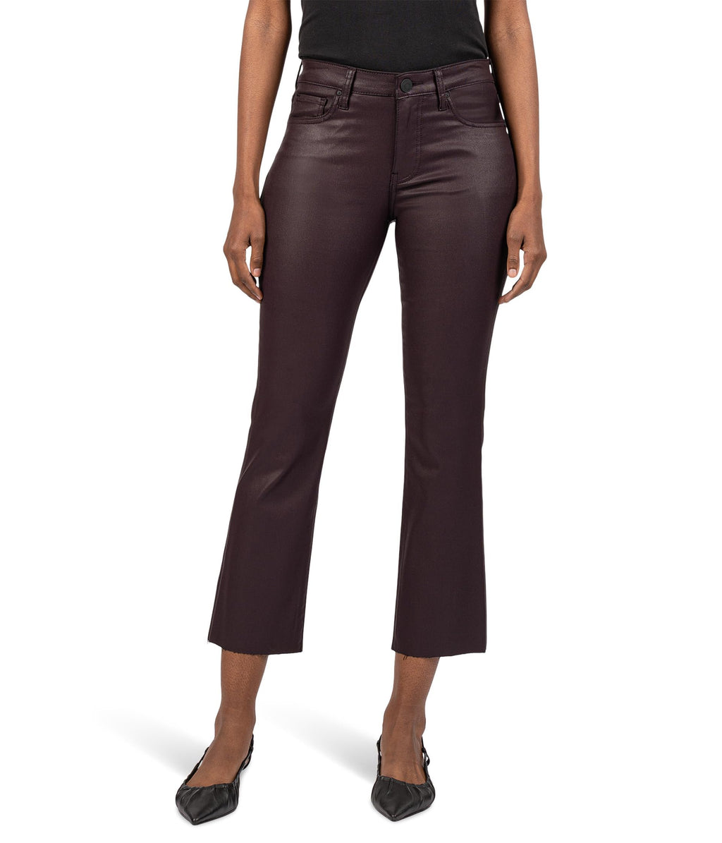 KUT from the Kloth Kelsey High-Rise Ankle Flare with Raw Hem