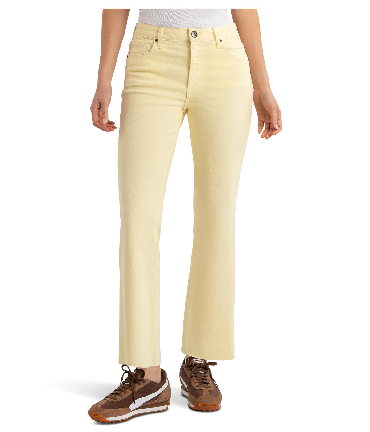 KUT from the Kloth Kelsey High-Rise Ankle Flare with Raw Hem
