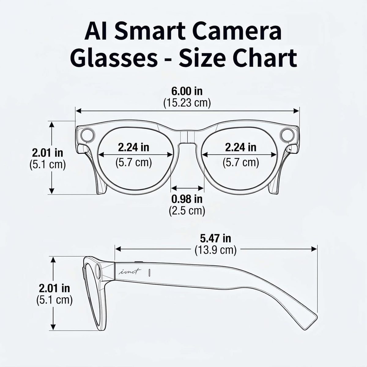 AI Smart Glasses with Camera, 4K HD Video Recording Sunglasses