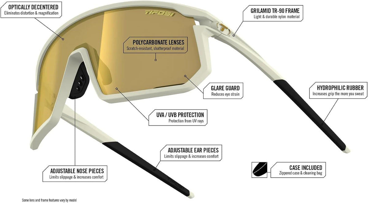 Tifosi Moab Full-Frame Cycling Sunglasses, Shatterproof, Lightweight Shield