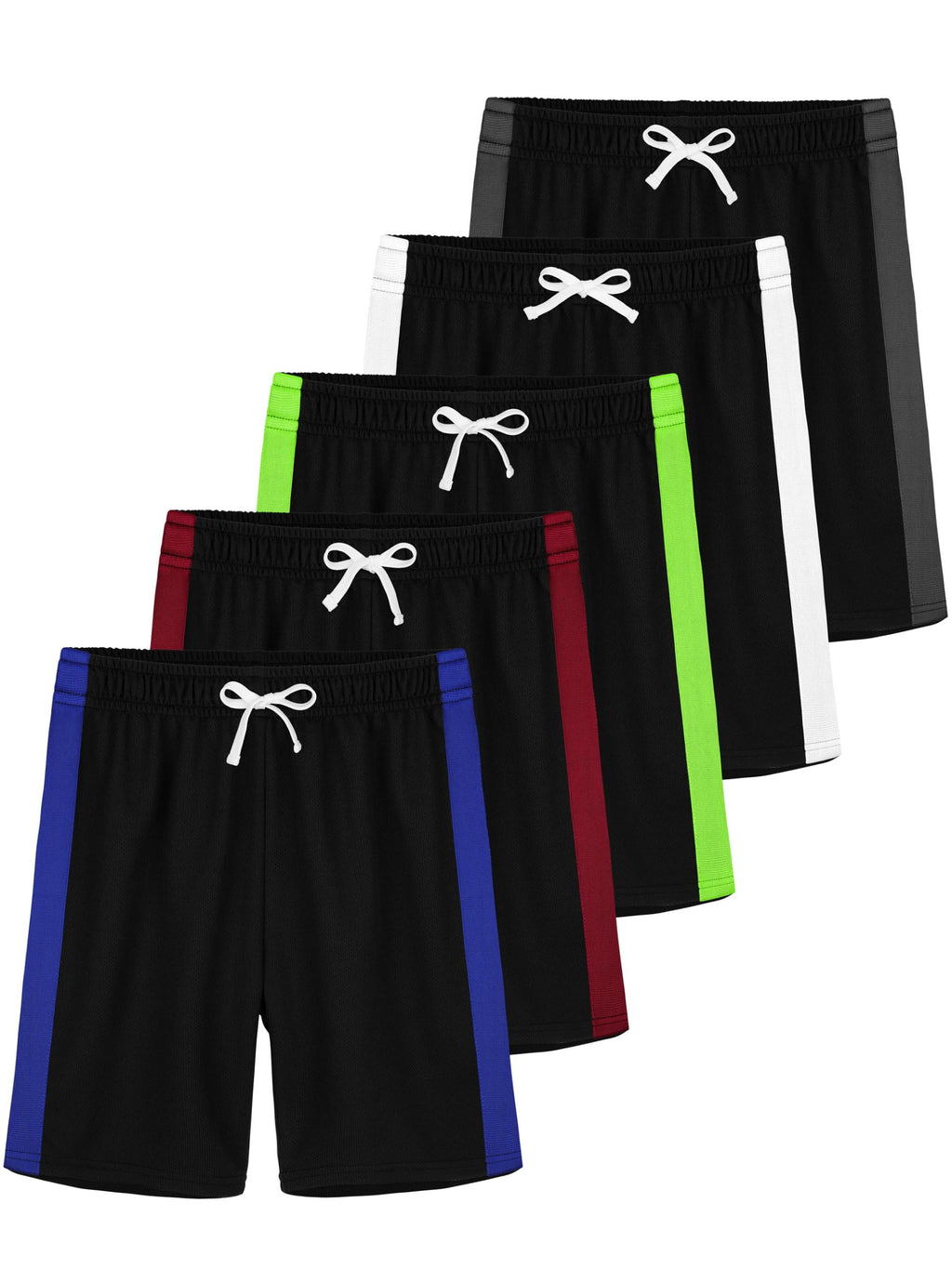 YERIOK 5 Pack Boys Athletic Shorts Mesh Basketball Soccer Quick Dry Shortss