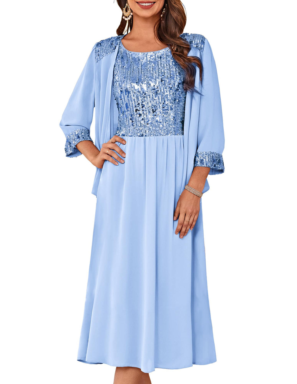 GRACE KARIN Formal Wedding Guest Dress Sequin Mother of The Bride Dresses