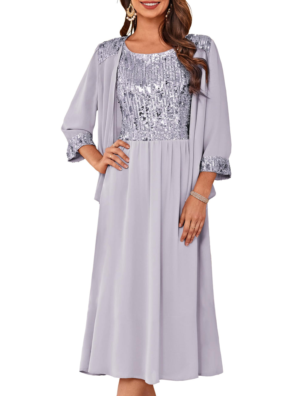 GRACE KARIN Formal Wedding Guest Dress Sequin Mother of The Bride Dresses