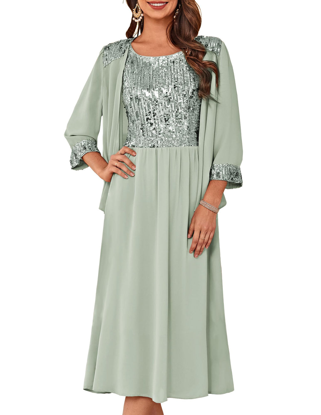 GRACE KARIN Formal Wedding Guest Dress Sequin Mother of The Bride Dresses