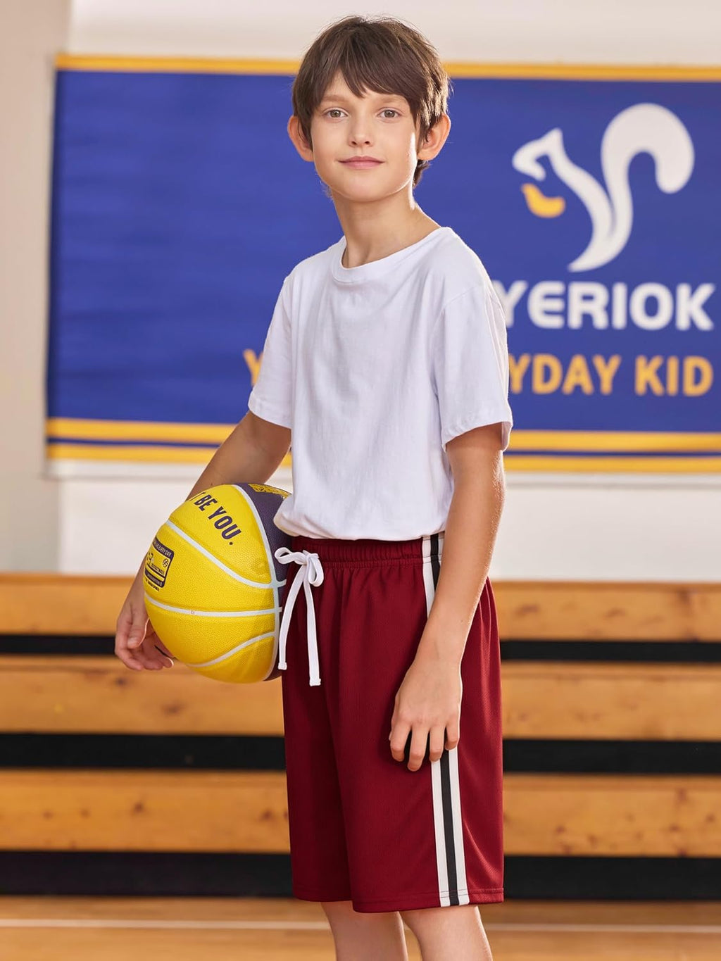 YERIOK 5 Pack Boys Athletic Shorts Mesh Basketball Soccer Quick Dry Shortss