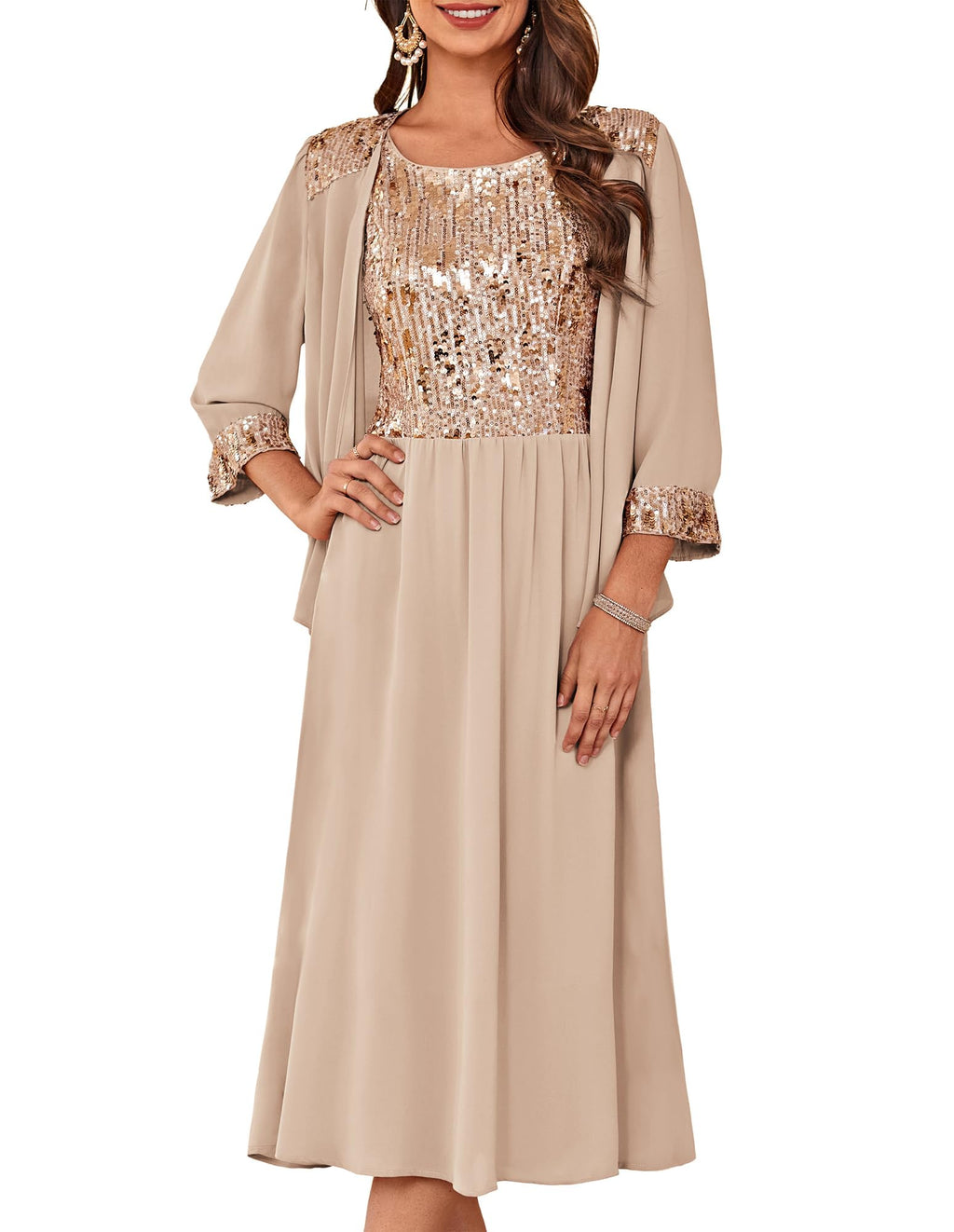 GRACE KARIN Formal Wedding Guest Dress Sequin Mother of The Bride Dresses