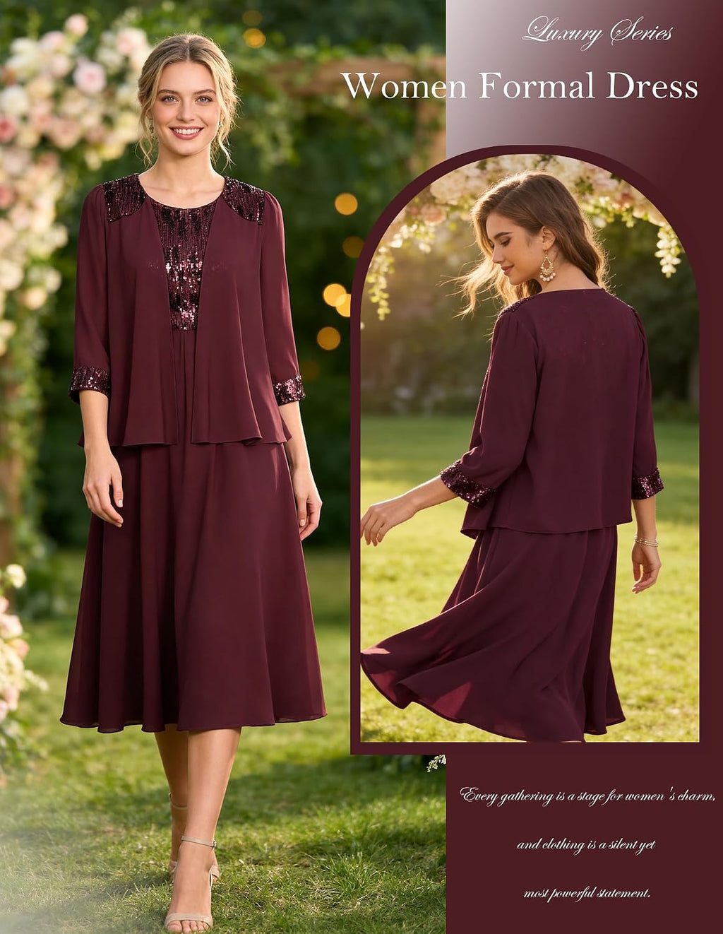 GRACE KARIN Formal Wedding Guest Dress Sequin Mother of The Bride Dresses