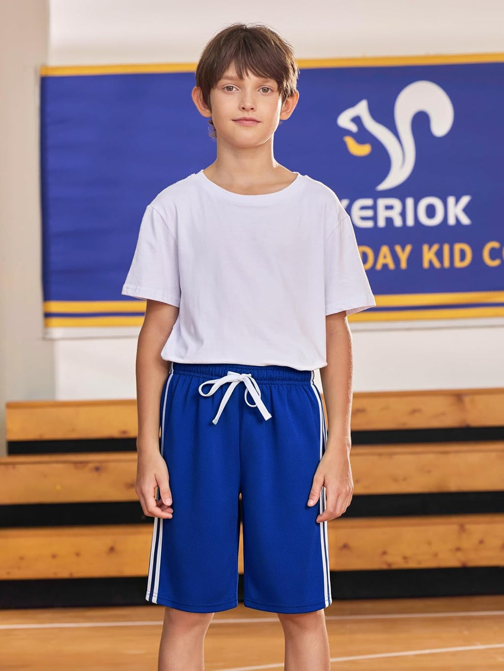 YERIOK 5 Pack Boys Athletic Shorts Mesh Basketball Soccer Quick Dry Shortss