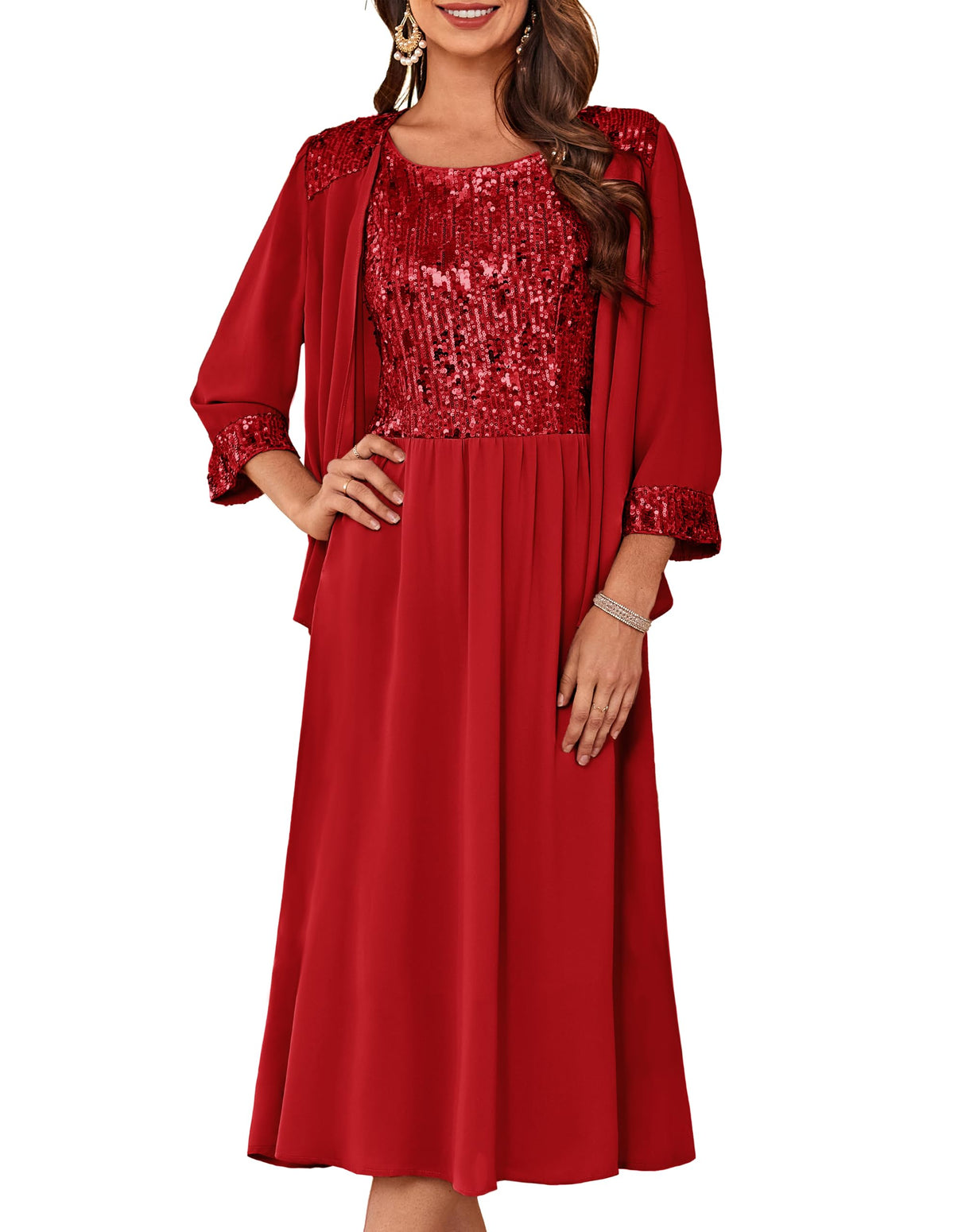GRACE KARIN Formal Wedding Guest Dress Sequin Mother of The Bride Dresses