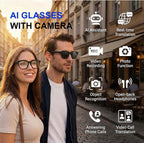 AI Smart Glasses with Camera, 4K HD Video Recording Sunglasses
