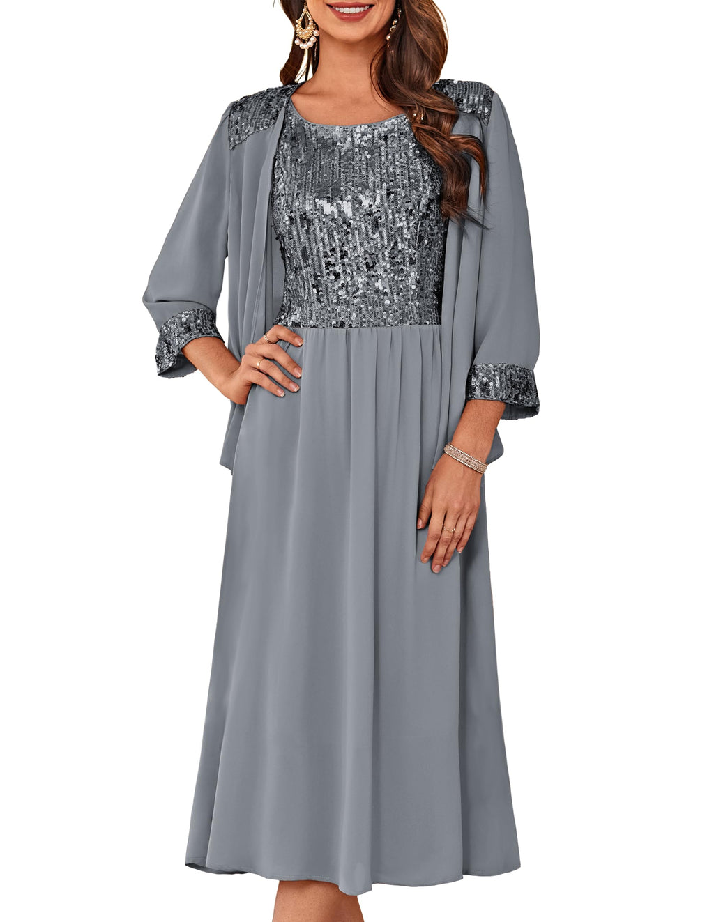 GRACE KARIN Formal Wedding Guest Dress Sequin Mother of The Bride Dresses