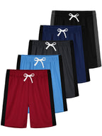 YERIOK 5 Pack Boys Athletic Shorts Mesh Basketball Soccer Quick Dry Shortss