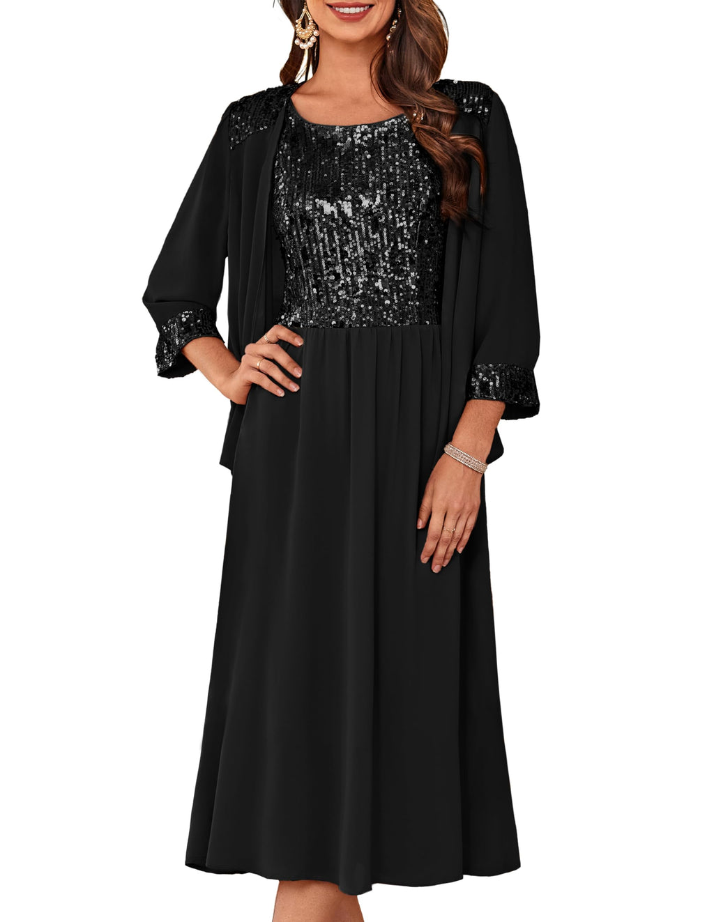 GRACE KARIN Formal Wedding Guest Dress Sequin Mother of The Bride Dresses