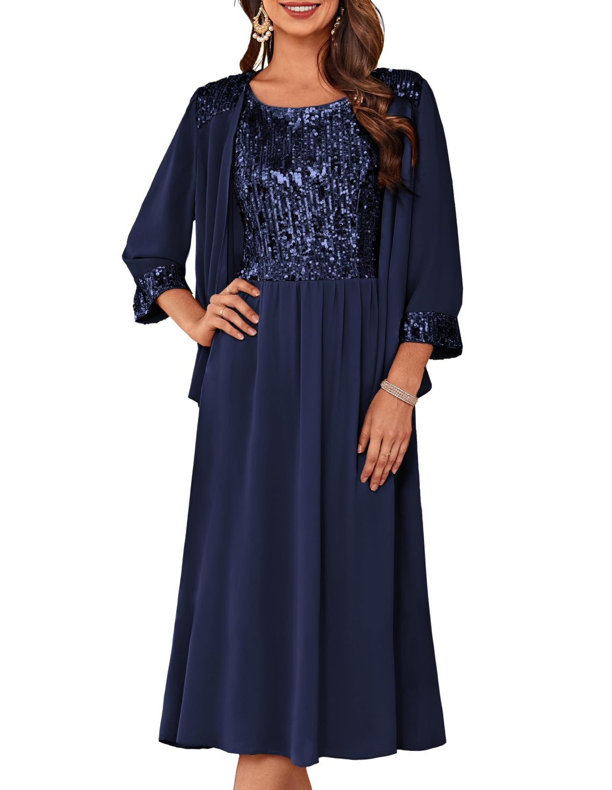 GRACE KARIN Formal Wedding Guest Dress Sequin Mother of The Bride Dresses