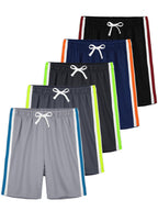 YERIOK 5 Pack Boys Athletic Shorts Mesh Basketball Soccer Quick Dry Shortss