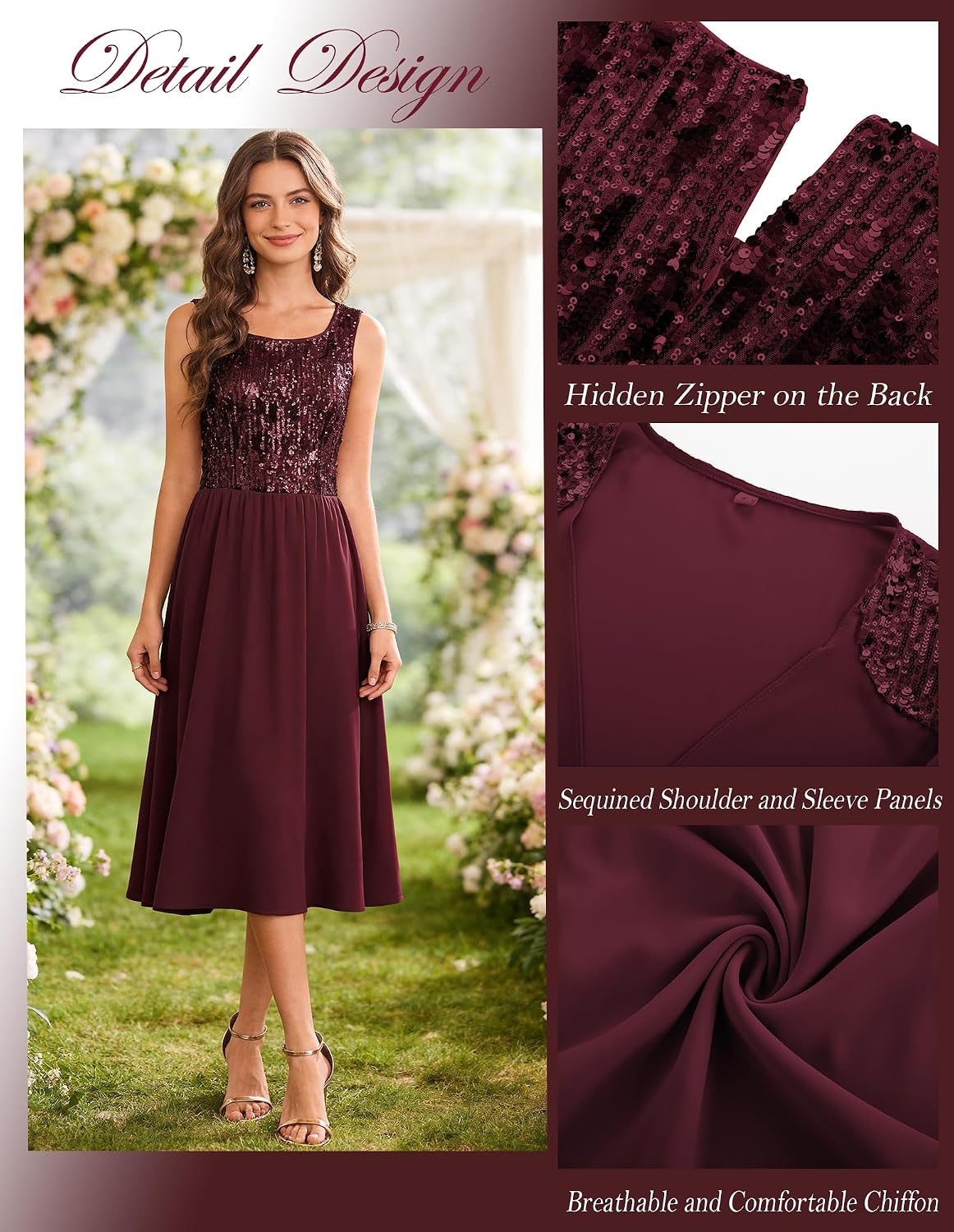 GRACE KARIN Formal Wedding Guest Dress Sequin Mother of The Bride Dresses
