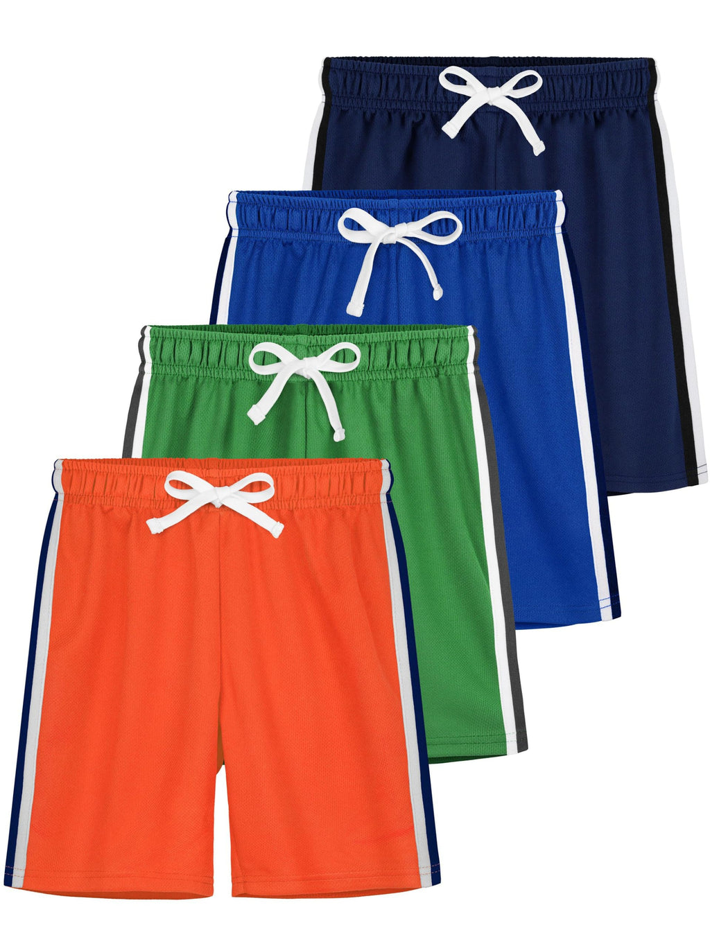 YERIOK 4 Pack Boys Athletic Shorts Mesh Basketball Soccer Quick Dry Short
