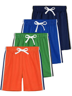 YERIOK 4 Pack Boys Athletic Shorts Mesh Basketball Soccer Quick Dry Short