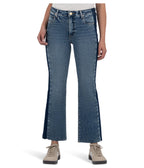 KUT from the Kloth Kelsey High-Rise Ankle Flare with Raw Hem