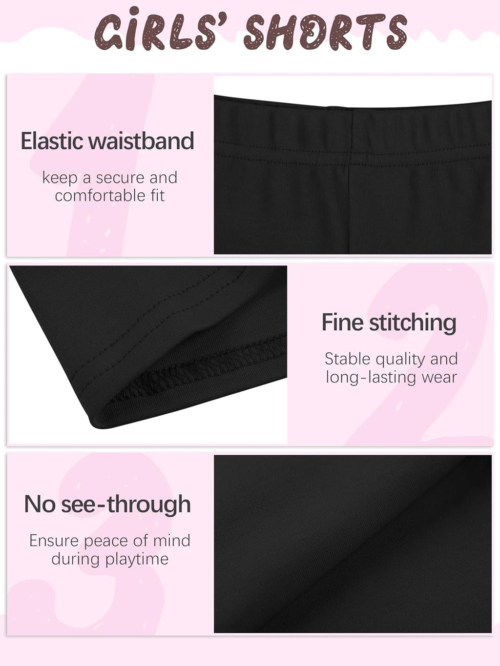 YERIOK 3 Pack Cotton Baby Girls Shorts Toddler Biker Bike Cartwheel Under Shorts for Baby Girl Clothes