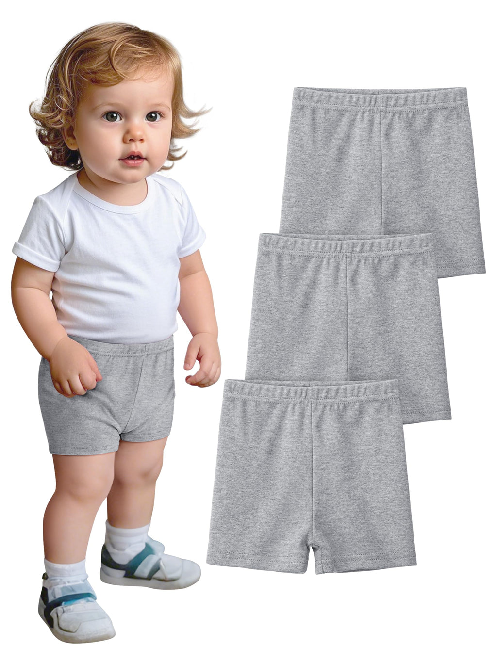 YERIOK 3 Pack Cotton Baby Girls Shorts Toddler Biker Bike Cartwheel Under Shorts for Baby Girl Clothes