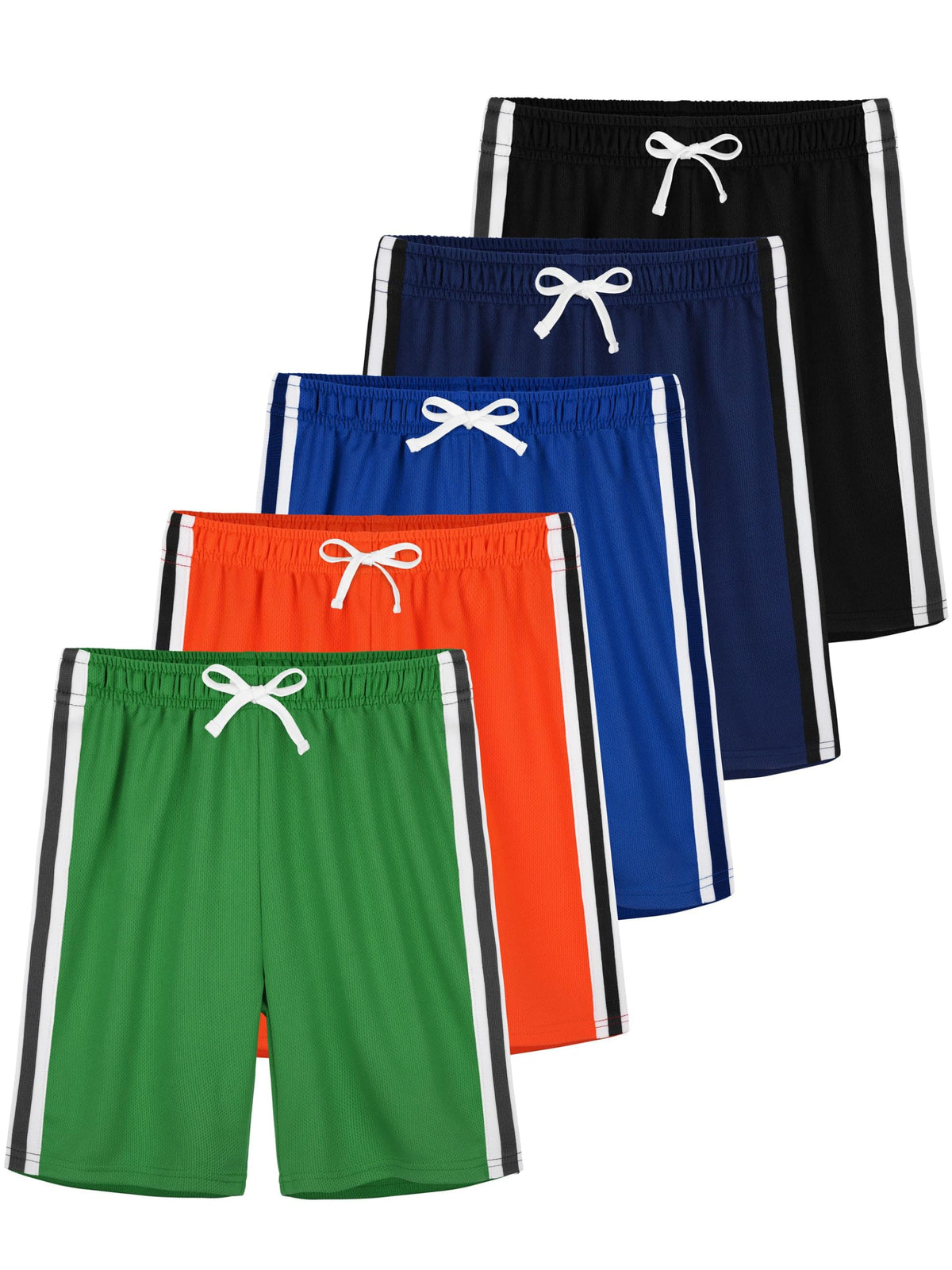 YERIOK 5 Pack Boys Athletic Shorts Mesh Basketball Soccer Quick Dry Shortss