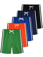 YERIOK 5 Pack Boys Athletic Shorts Mesh Basketball Soccer Quick Dry Shortss