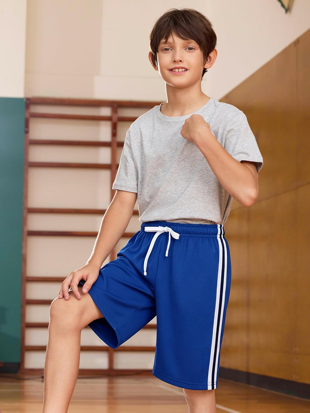 YERIOK 4 Pack Boys Athletic Shorts Mesh Basketball Soccer Quick Dry Short