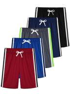 YERIOK 5 Pack Boys Athletic Shorts Mesh Basketball Soccer Quick Dry Shortss