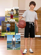 YERIOK 5 Pack Boys Athletic Shorts Mesh Basketball Soccer Quick Dry Shortss