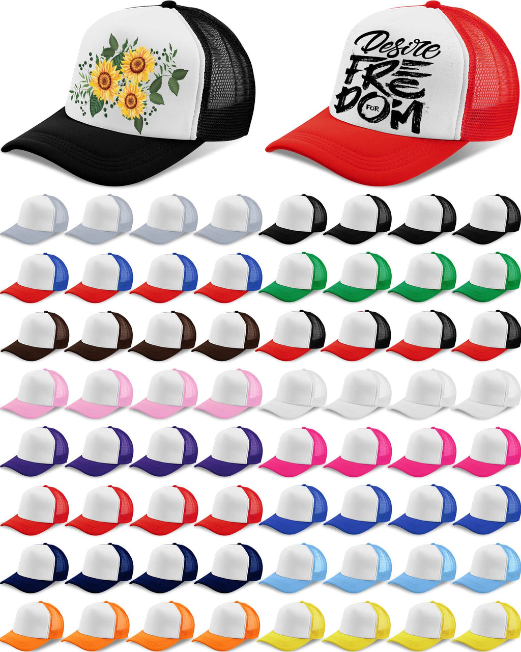 Didaey Sublimation Trucker Hat Bulk, Blank Mesh Baseball Caps