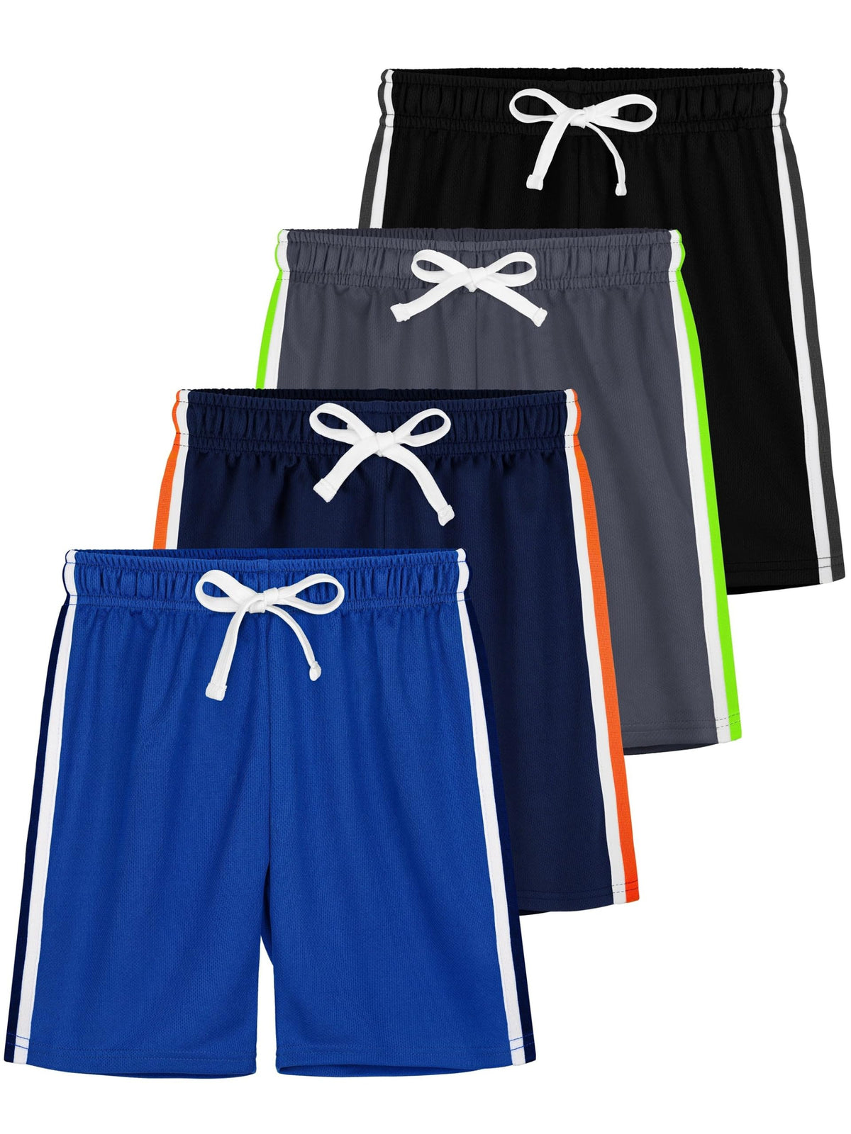 YERIOK 4 Pack Boys Athletic Shorts Mesh Basketball Soccer Quick Dry Short