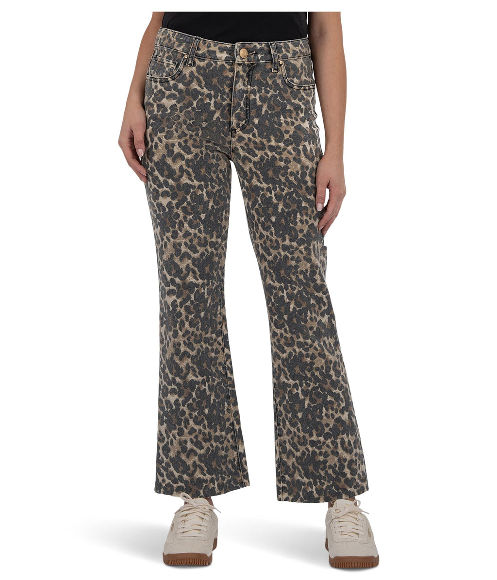 KUT from the Kloth Kelsey High-Rise Ankle Flare with Raw Hem