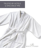 Womens Terry Cloth Bathrobe by Boca Terry, 100% Cotton White Hotel Spa Robe